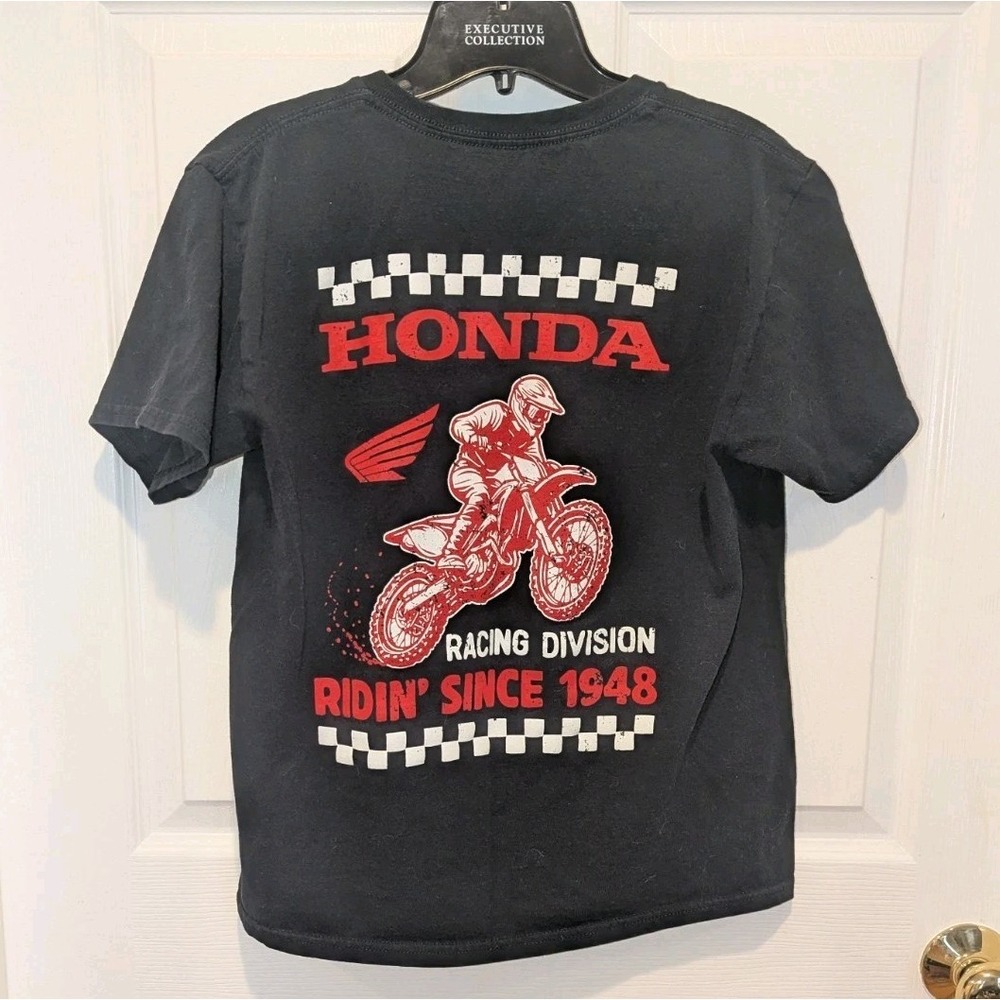 Motocross Racing Moto Graphic Tee Honda Black Motorcycle Biker Shirt L